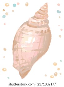 Watercolor isolated seashell. Vector illustration.