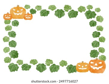 Watercolor Jack-o-lantern Frame, Halloween backgrounds graphics