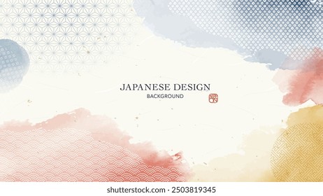 Aquarell und japanische Muster Hintergrund Design.