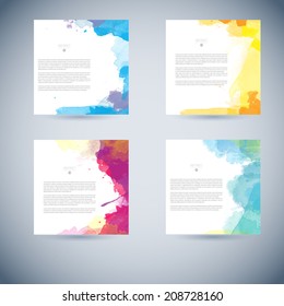 Watercolor Kids Cover Book Design Coloring Poster Set Of Glowing Colourful Vector Watercolour Background Useful For Any Project Where A Platter Of Color Makes The Difference Watercolor Kids Cover Book