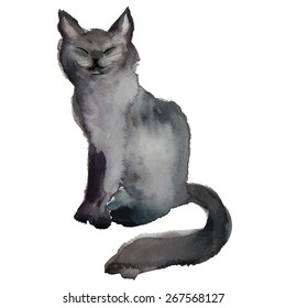 watercolor kitten