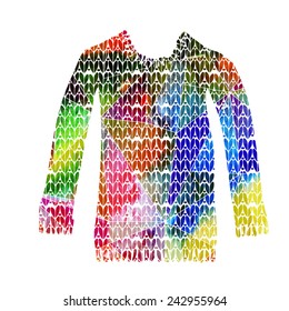 watercolor knitted  ugly sweater 