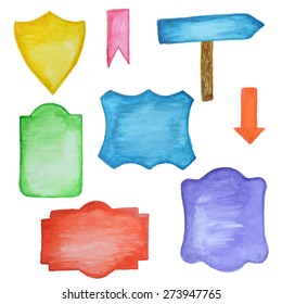 Watercolor labels set