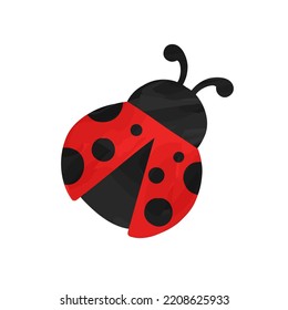 Watercolor ladybug cute simple clipart illustration