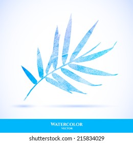 Watercolor leaf. Beautiful vector hand drawn texture. Romantic background for web pages, wedding invitations, save the date cards. Watercolor vector.