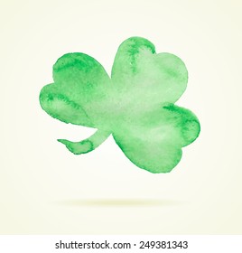 watercolor leaf clover in St. Patrick's Day. 