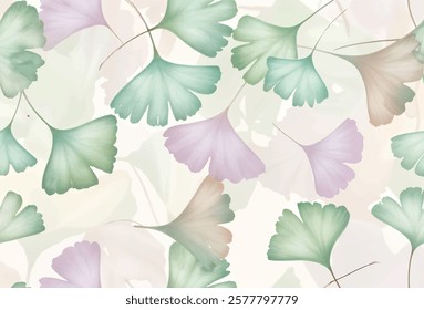 watercolor leaf illustration with pastel colors