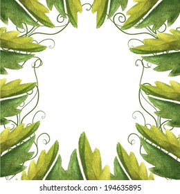 watercolor leaf of the round