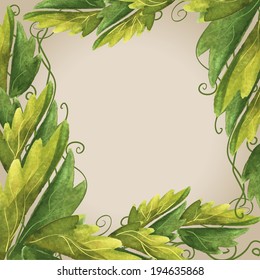 watercolor leaf of the square