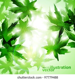?olorful watercolor leaves. Environment leaf background, season poster eps10