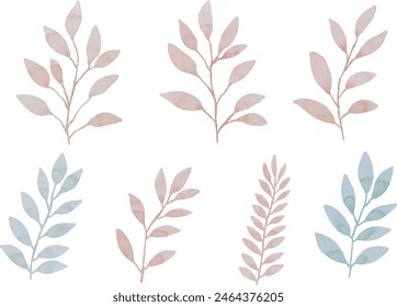 Watercolor leaves illustration set - green leaf branches collection for wedding, greetings, stationary, wallpapers, fashion, background. olive, green leaves, Eucalyptus etc