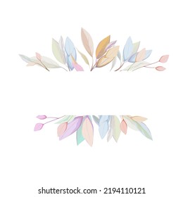 Watercolor leaves on a white background.Watercolor drawing with leaves.
