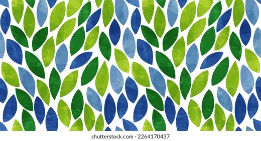 Patrón de hojas de acuarela. Deja un fondo vectorial sin fisuras, impresión texturizada de la jungla.