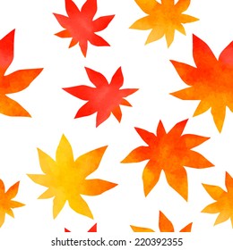 watercolor leaves seamless pattern