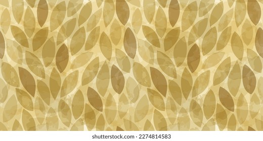 Watercolor leaves seamless vector pattern. foliage leaves background, textured jungle print