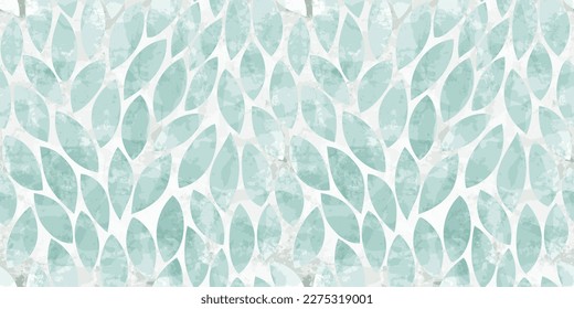 Watercolor leaves seamless vector pattern. foliage leaves background, textured jungle print