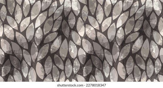 Watercolor leaves seamless vector pattern. foliage leaves background, textured jungle print
