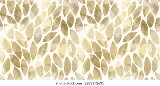 Watercolor leaves seamless vector pattern. foliage leaves background, textured jungle print