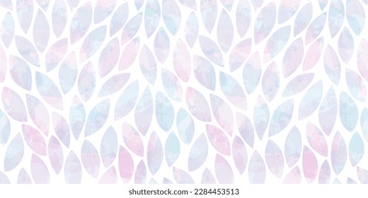 Watercolor leaves seamless vector pattern. Spring leaves background, blue texture jungle print