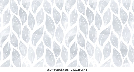  Watercolor leaves seamless vector pattern. Leaf background, textured jungle print.