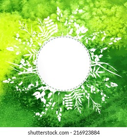 watercolor leaves vector background
