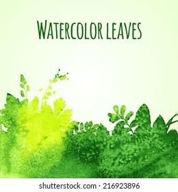 watercolor leaves vector background