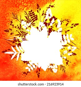 watercolor leaves vector background