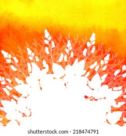 watercolor leaves vector background