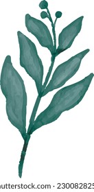watercolor leaves, vector, design, illustration, graphic