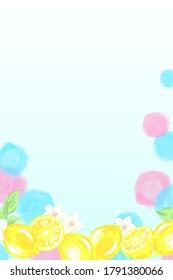 Watercolor lemon illustration material pattern
