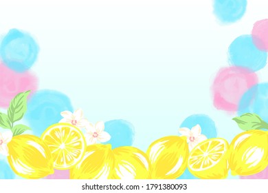 Watercolor lemon illustration material pattern

