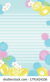 Watercolor lemon illustration material pattern
