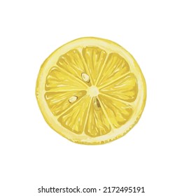 watercolor lemon. picture. yellow. vector.