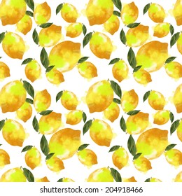 Watercolor lemon vector background