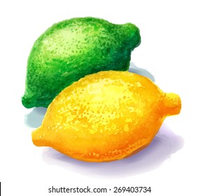 watercolor lemons