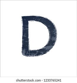 Watercolor Letter D Gray Image White Stock Vector (Royalty Free ...