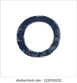 Watercolor letter O. Gray image, white backgroumd. Vector illustration.