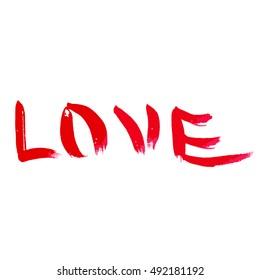 watercolor lettering of words love as a vector illustration/love vector illustration