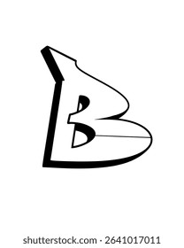 Watercolor letters B in graffiti style