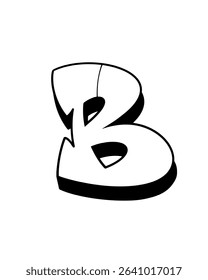 Watercolor letters B in graffiti style