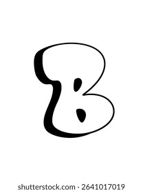 Watercolor letters B in graffiti style