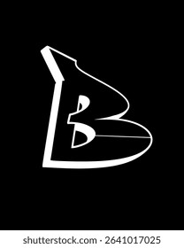 Watercolor letters B in graffiti style