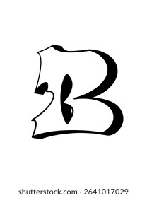 Watercolor letters B in graffiti style