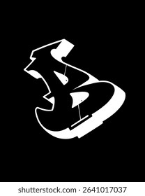 Watercolor letters B in graffiti style