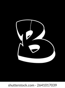 Watercolor letters B in graffiti style