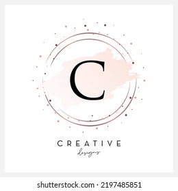 Watercolor letters C elegant logo