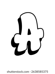 Watercolor letters A IN GRAFFITI STYLE ALPHABETH 