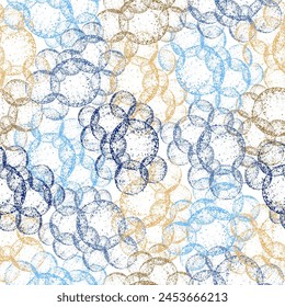 watercolor light blue soap bubbles seamless pattern.  bubble hand drawn watercolor seamless pattern