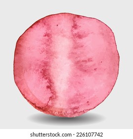  watercolor light red circle, traced vector image