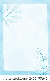 Watercolor light spring abstract vertical template, digital painting. Hand painted abstract watercolor background with flowers and leaves, vector illustration